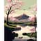 8" x 10" Mountain Cherry Blossoms Paint-by-Number Kit with Wood Display Hanger by Artist's Loft®